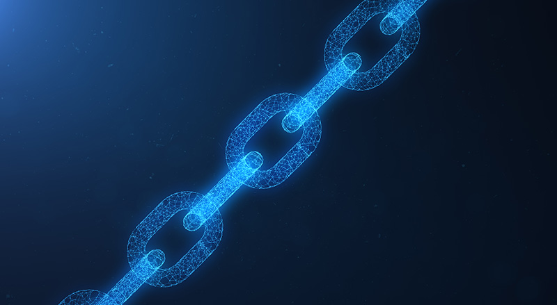 Digital chain in black background