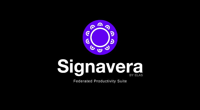Signavera logo over black background