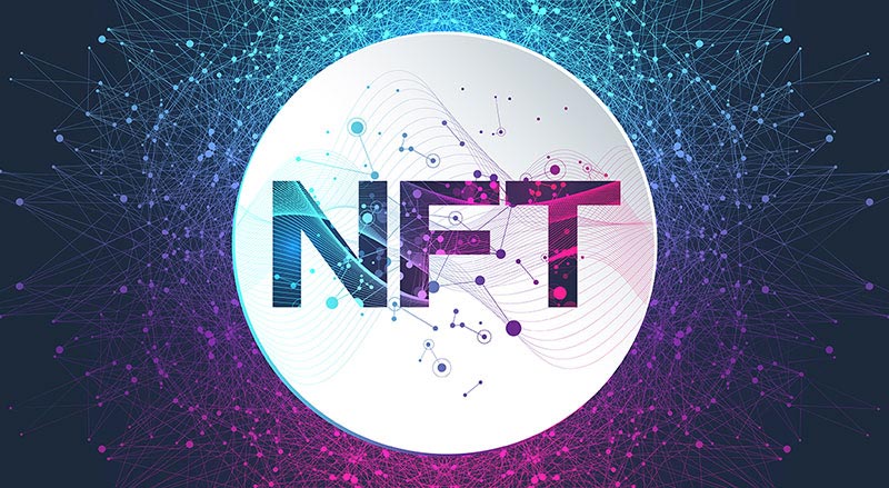 Blockchain NFT pop art logo