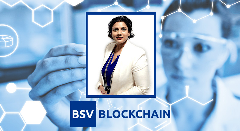 BSV Blockchain logo and Dr. Ruichi Dana on empowering healthcare and clinical research with blockchain technology