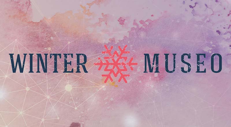 Winter Museo logo over abstract background