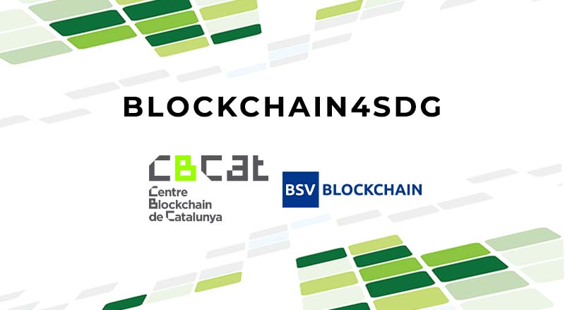 CBCAT and BSV Blockchain logo under Blockchain 4 SDG logo for CBCat Sustainable Development Goals Challenge