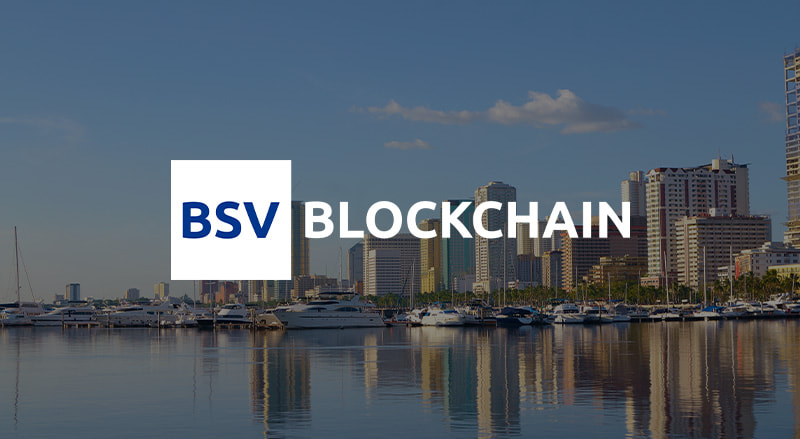 BSV Blockchain logo over Newport World Resorts, Manila venue of Philippine Blockchain Week