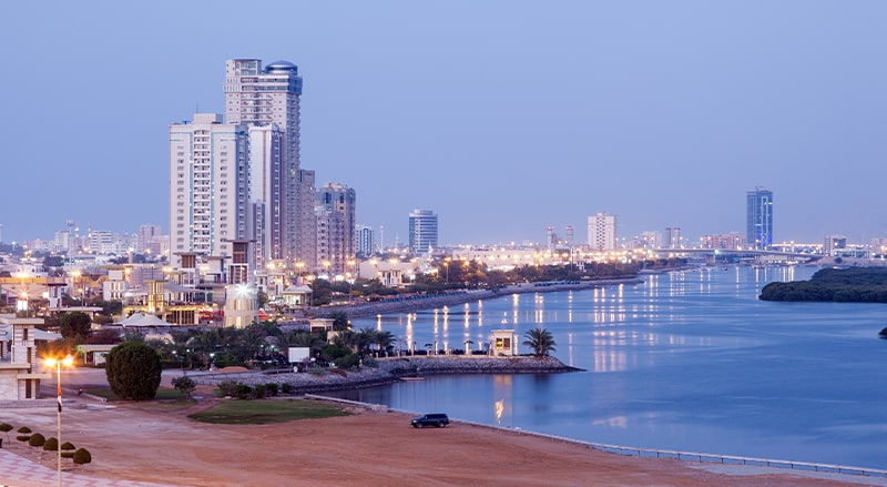 Dubai Coastline showing Dubai as venue of Future Blockchain Summit