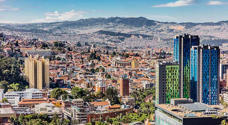 Skyline view of Bogotá Colombia