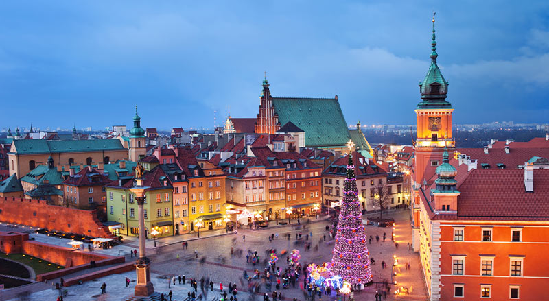 Skyline photo of Warsaw, Poland