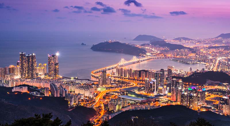 South Korea Skyline at night